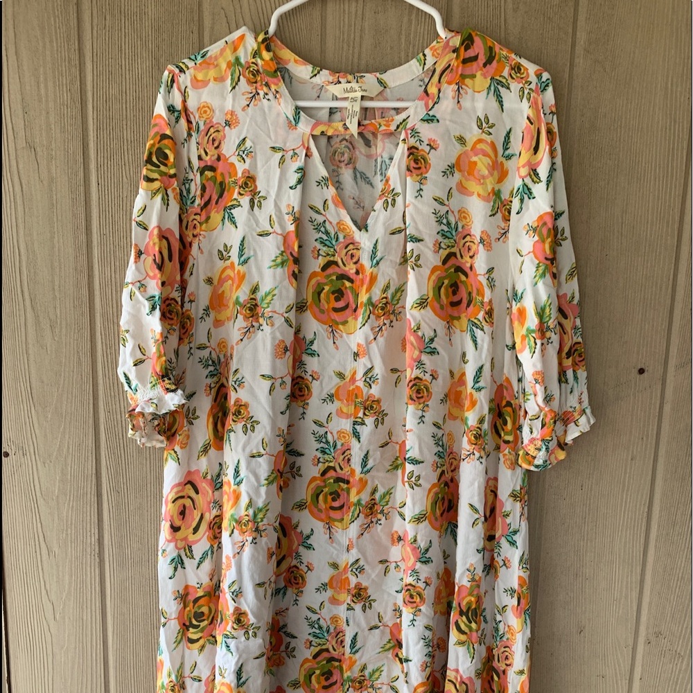 Matilda Jane Floral Orange White Midi Dress Tunic